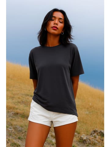 Reichstadt Reichstadt Regular Fit T-Shirt Damen Shoulder Drop 25RSW071 Dark Grey S