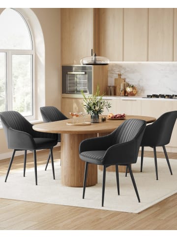 SONGMICS 6er-Set: Esszimmerstuhl in tintenschwarz - (B)60 x (H)85 x (T)62.5 cm