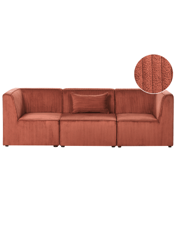 Beliani 3-tlg Modulsofa LEMVIG in Braun