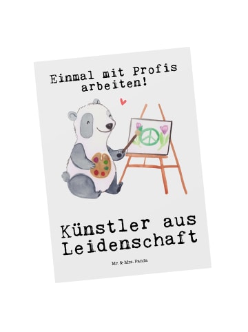 Mr. & Mrs. Panda Wanddeko Künstler Leidenschaft mit Spruch in Weiß