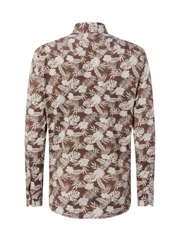 Finshley & Harding Hemd in mocca ecru - 0001