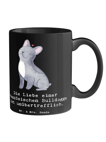 Mr. & Mrs. Panda Tasse Französische Bulldogge Liebe mit Spruch in Schwarz