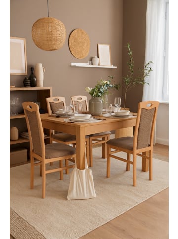 möbel-direkt Stühle (2 Stück) Betty in Gestell natur, Stoff cappuccino