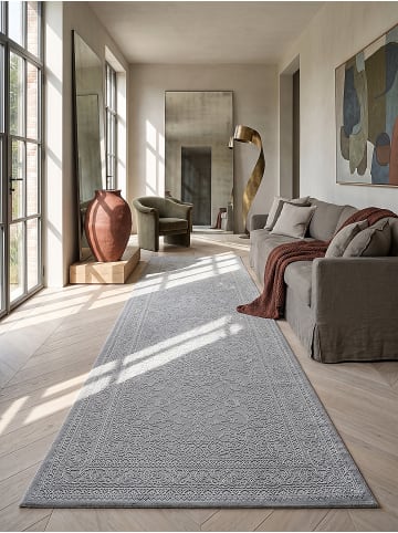 KADIMA DESIGN Teppichläufer Uni pflegeleicht Wohnzimmer Schlafzimmer Flur Esszimmer in Grau
