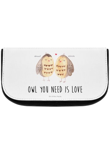 Mr. & Mrs. Panda Kulturtasche Eulen Liebe mit Spruch in Weiß