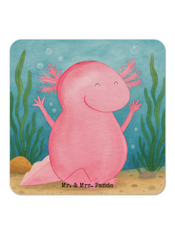 Mr. & Mrs. Panda Bierdeckel Axolotl Hurra Design ohne Spruch in Weiß
