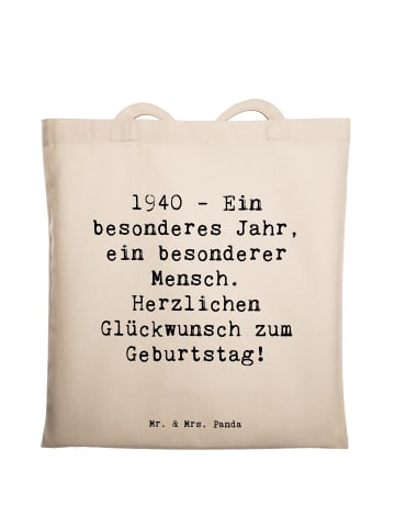 Mr. & Mrs. Panda Tasche Spruch 1940 Geburtstag mit Spruch in Creme