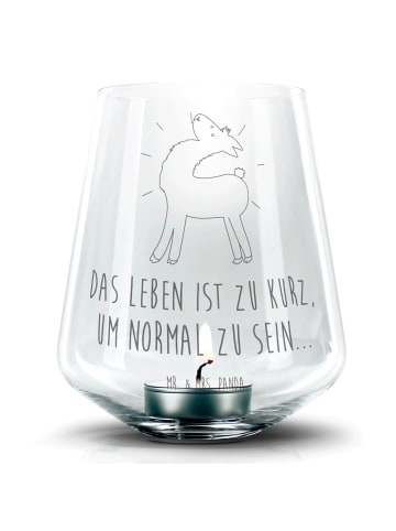 Mr. & Mrs. Panda Teelichthalter Lama Stolz mit Spruch in Transparent