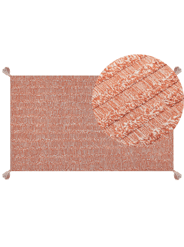 Beliani Kurzflor MUGLA in Orange - (W) 80 x (H) 1.5 x (L) 150 cm