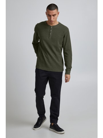 BLEND Langarmshirt BHNOBLE Tee - 20712117  Langarmshirt mit kleiner Knopfleiste in Grün