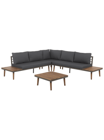 Beliani 7-tlg Sitzgruppe CORATO in Grau/Braun