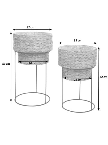 MCW 2er-Pflanzentopf-Set Q45, Natur, Gestell beige