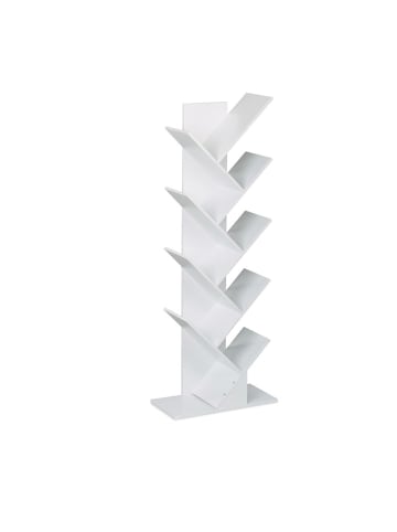relaxdays Bücherregal in Weiß - (B)51 x (H)138 x (T)25 cm