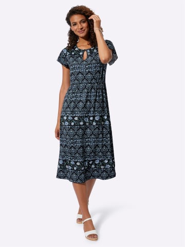 WITT WEIDEN Jerseykleid in jeansblau-schwarz-bedruckt