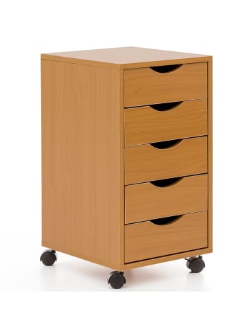 KADIMA DESIGN Rollcontainer 33x64x38cm Buche MDF-Holz, Bürocontainer