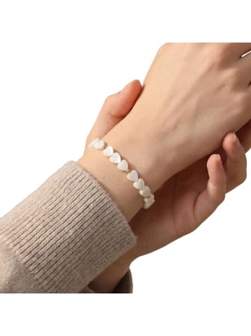 Amor Armband Edelstahl, IP gold, Perlmutt in gold