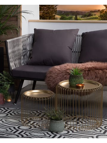 Beliani Outdoorteppich BIDAR in Schwarz/Weiß - (W) 90 x (H) 0.5 x (L) 180 cm