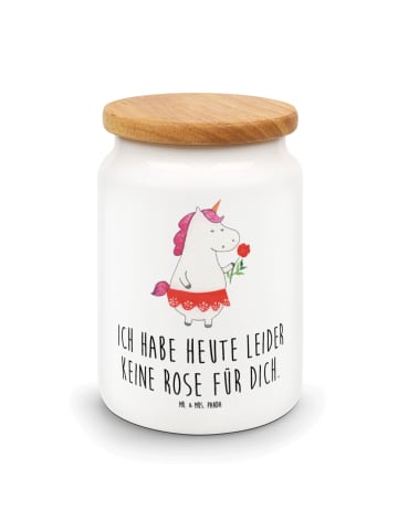 Mr. & Mrs. Panda Keksdose Einhorn Dame mit Spruch in Weiß