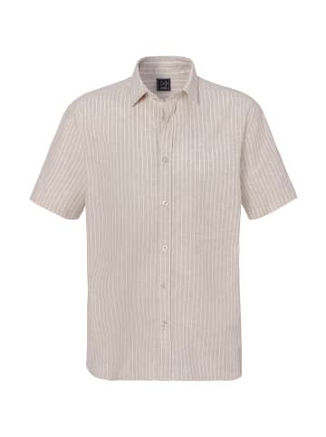 John Devin Kurzarmhemd in beige-weiß-gestreift