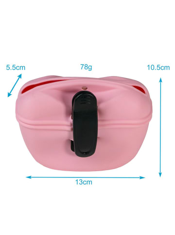Intirilife Leckerlibeutel für Hunde aus Silikon 13 x 5 x 10.5 cm in 2x Rosa