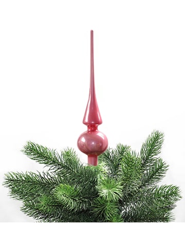 JACK Christbaumspitze Glas 26cm Glänzend Matt in Rosa Glanz