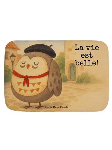 Mr. & Mrs. Panda duschmatte Eule Frankreich Design mit Spruch in Weiß