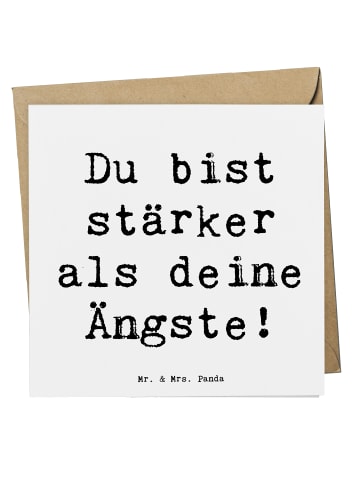 Mr. & Mrs. Panda Klappkarte Spruch Angst überwinden mit Spruch in Weiß