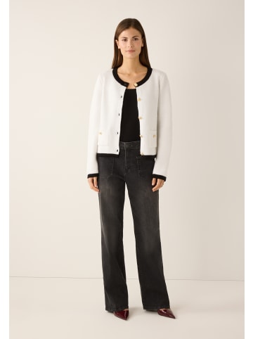 More & More elegante Strickjacke, Kontrastdetails in off white