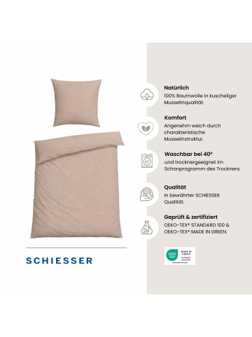 Schiesser Musselin-Bettwäsche-Set Molly in Taupe
