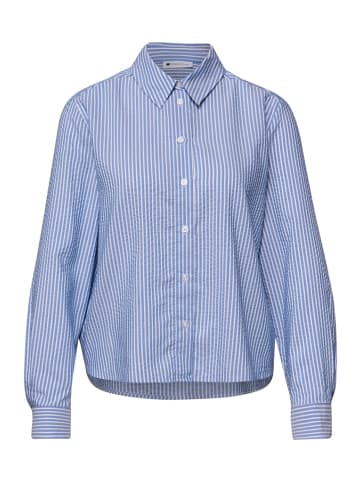 Street One Langarm Bluse aus Seersuckerqualität in Blau