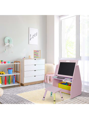 relaxdays Kinderregal in Rosa - (B)52 x (H)84 x (T)45 cm