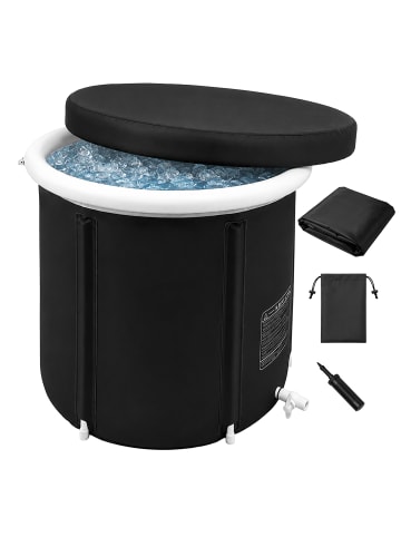 relaxdays Eisbad in Schwarz/ Weiß - (H)75 x Ø 75 cm