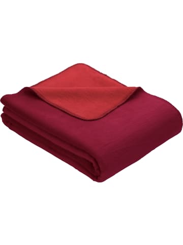 Erwin Müller Baumwollmischung Wohndecke Matera in dunkelrot/rot
