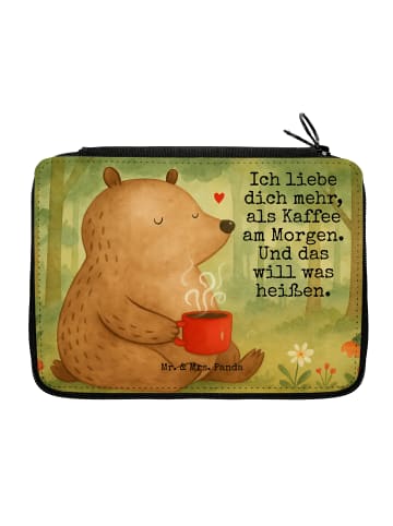 Mr. & Mrs. Panda Mäppchen Bär Morgenkaffee Design mit Spruch in Weiß