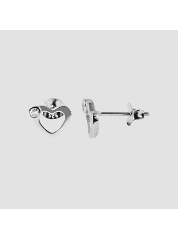 Adeliás Damen Ohrringe – Ohrstecker aus 925 Silber mit Zirkonia in silber