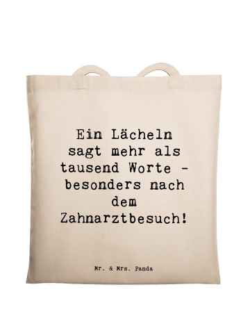 Mr. & Mrs. Panda Schultasche Spruch Zahnärztin Lächeln mit Spruch in Creme
