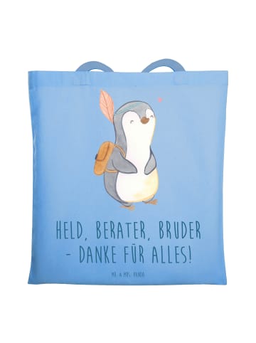 Mr. & Mrs. Panda ToteBag Held Bruder mit Spruch in Sky Blue