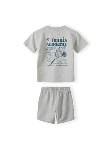 Minoti 2tlg. Set: T-Shirt & Shorts 23fleece71 in graumeliert