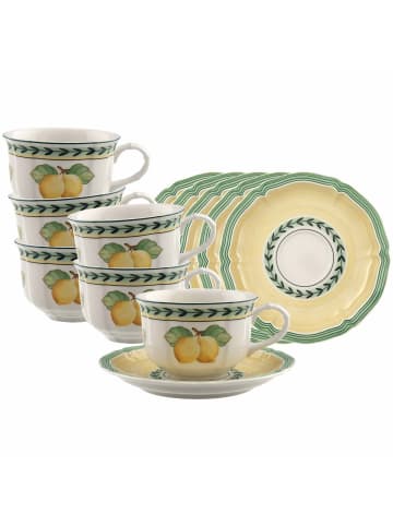 Villeroy & Boch 6er Set Teetassen mit Untertassen French Garden Fleurence 130 ml in bunt