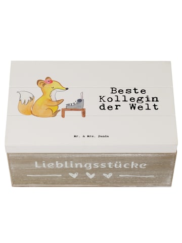 Mr. & Mrs. Panda Kiste Fuchs Beste Kollegin der Welt mit Spruch in Weiß