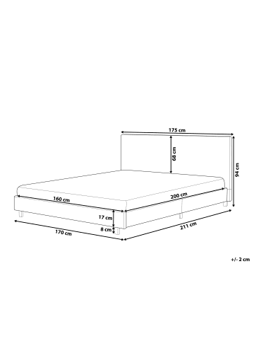 Beliani 2-tlg Doppelbett ALBI in Beige/Schwarz