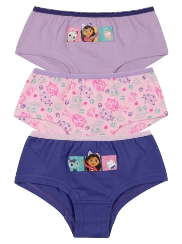 Gabby's Dollhouse 3er Pack Gabby's Dollhouse Panty Unterhose Slip Unterwäsche in rosa/lila