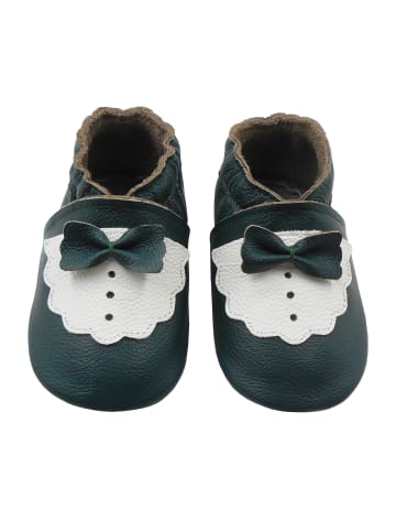 Basrakids Baby Krabbelschuhe aus Leder, weiche Lauflernschuhe mit rutschfester Sohle 