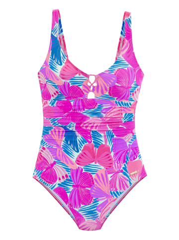 Sunseeker Badeanzug in pink-blau bedruckt