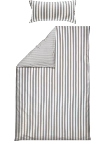 Erwin Müller Edel-Flanell Wendebettwäsche in silber-weiß