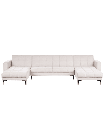 Beliani Schlafsofa ALNES in Weiß/Schwarz - (W) 345 x (H) 77 x (L) 184 cm