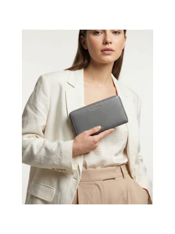 Lazarotti Bologna Leather XL Zip-Around Geldbörse Leder 19 cm in grey
