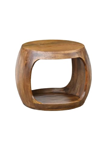 FineBuy Beistelltisch in Braun / Mango / 50x50x40