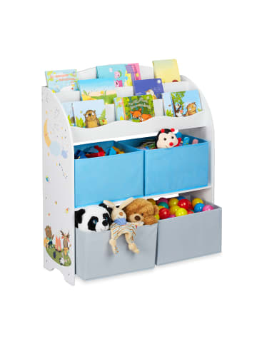 relaxdays Kinderregal Lagerfeuer in Bunt - (B)82,5 x (H)98 x (T)30 cm