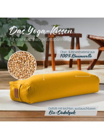 DoYourFitness Yoga-Bolster Paravati gefüllt Dinkelspelz gelb eckig gelb